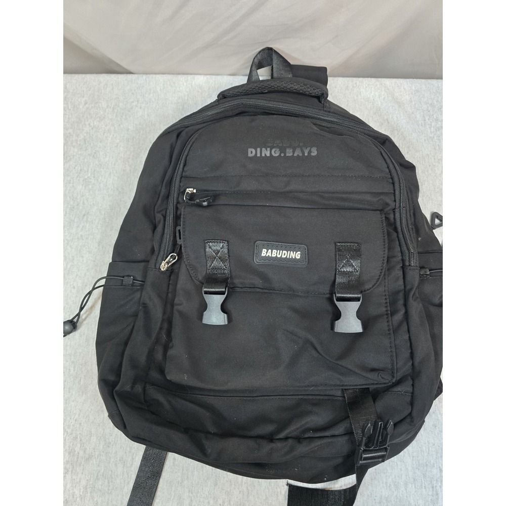 black Babuding casual school backpack with buckle‎ strap